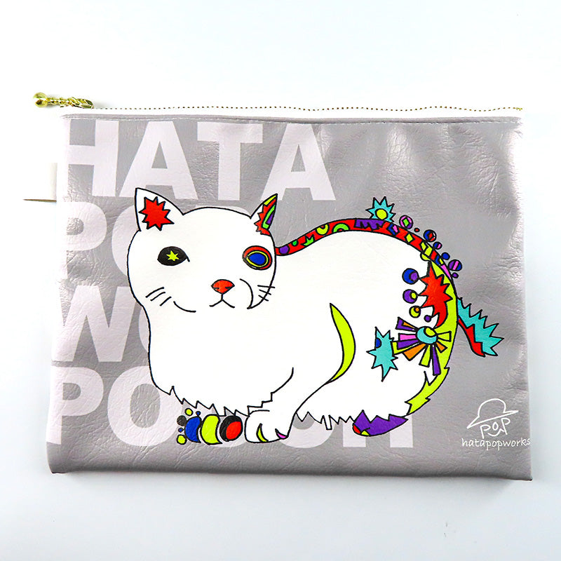 シロネコ 四角ポーチ