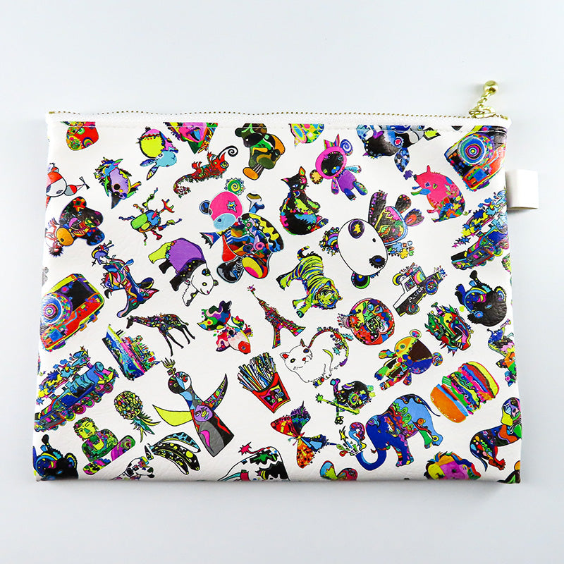 シロネコ 四角ポーチ