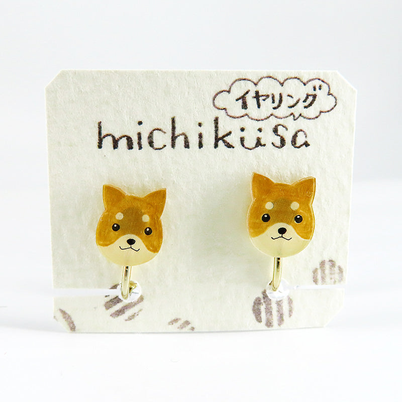 アニマルイヤリング 茶柴犬