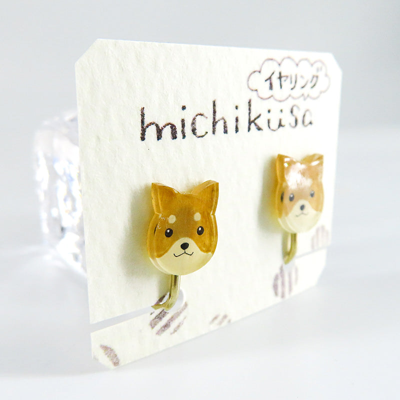 アニマルイヤリング 茶柴犬