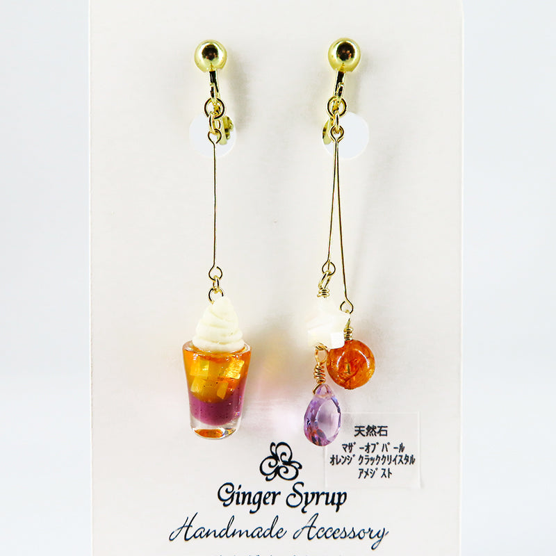 -cream soda- Sunset イヤリング