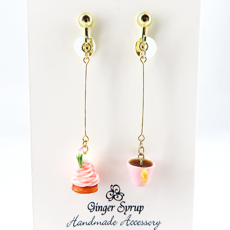 -cafe sweets- 桜モンブラン イヤリング