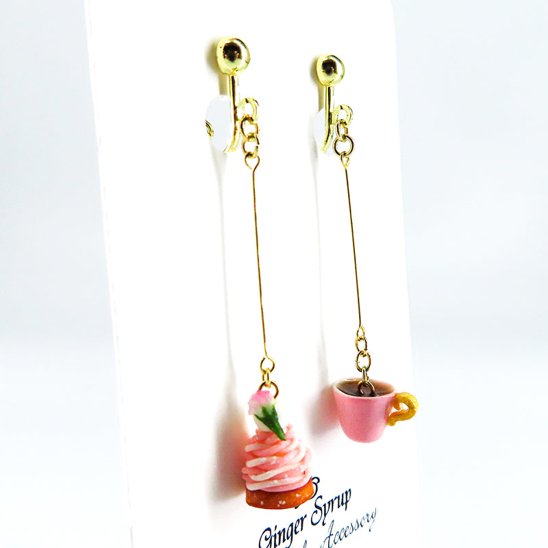 -cafe sweets- 桜モンブラン イヤリング