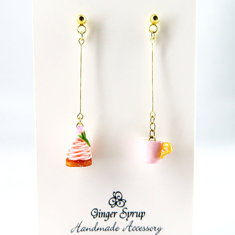 -cafe sweets- 桜モンブラン ピアス