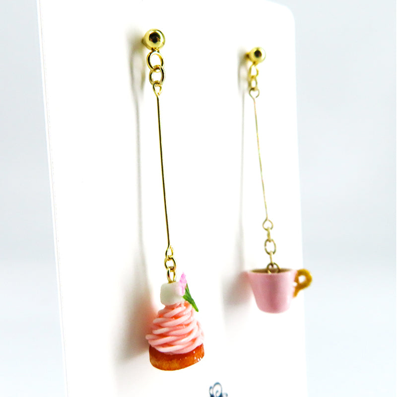 -cafe sweets- 桜モンブラン ピアス