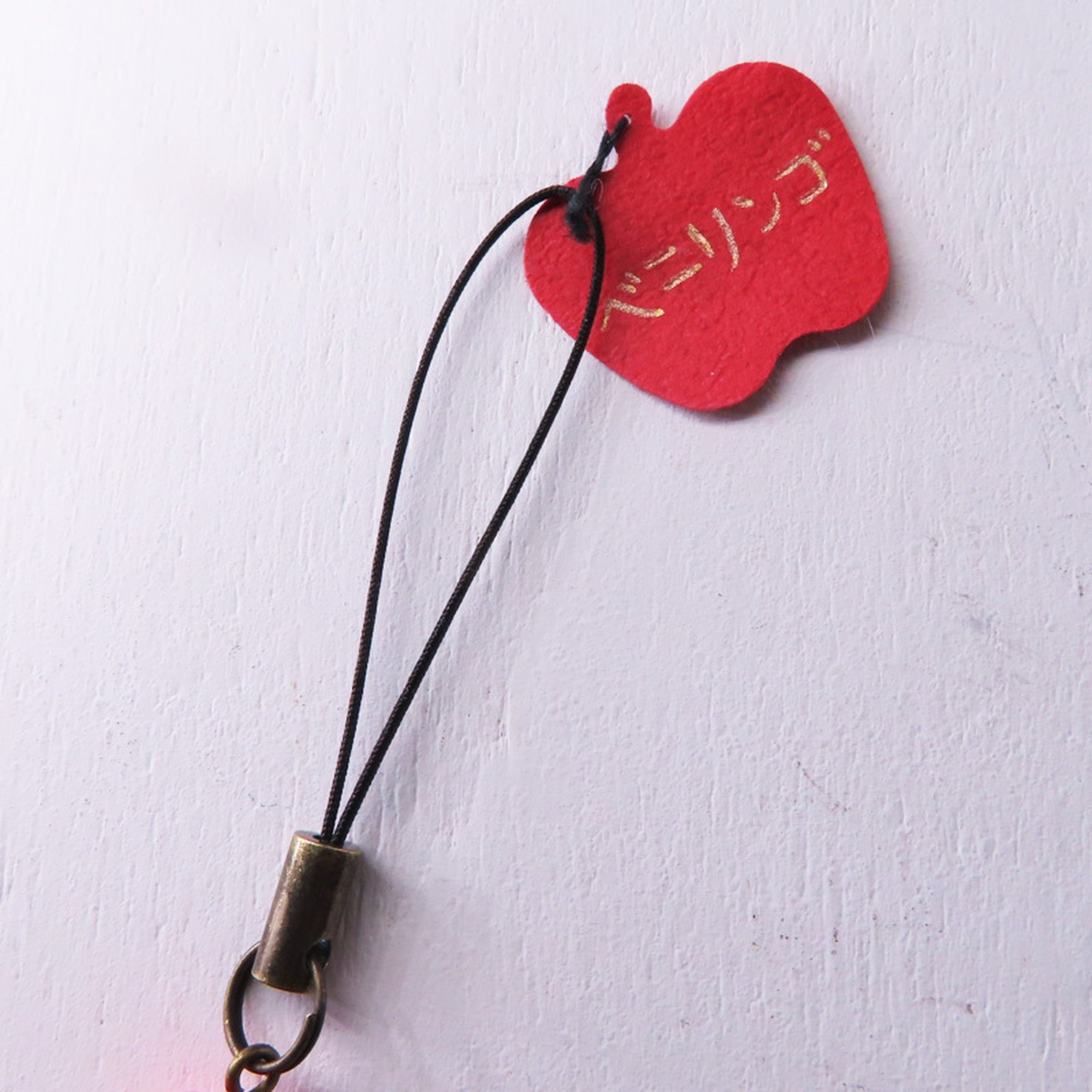 おかっぱちゃん×くるみちゃんストラップ (緑:ウロコ柄)