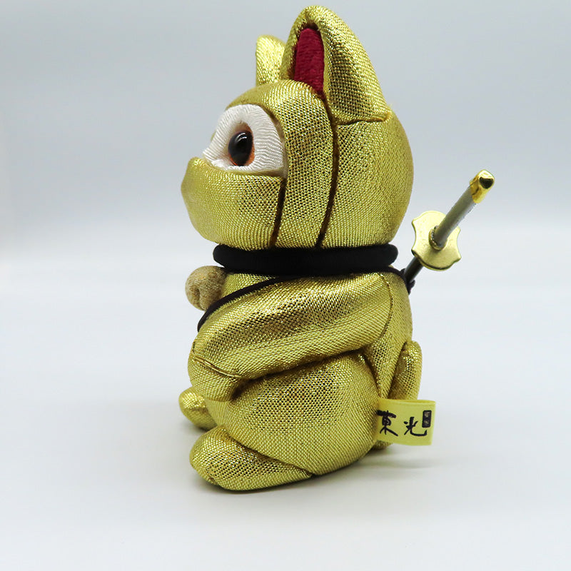 木目込み人形　招き猫　忍者　金　lucky cat　ninja
