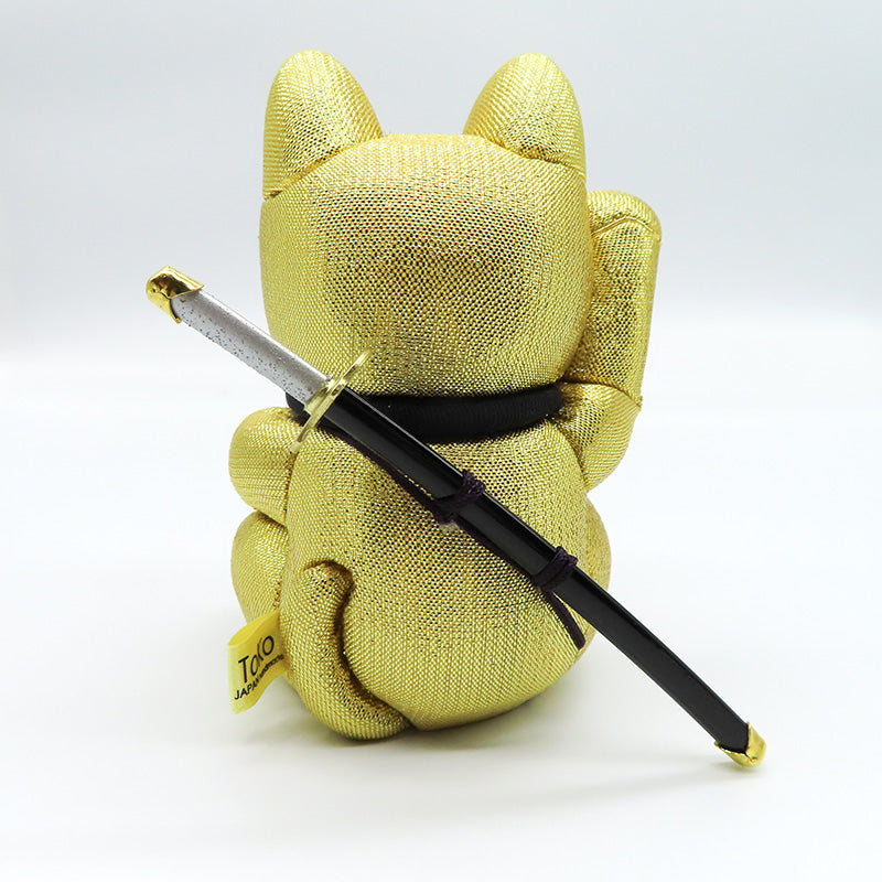 木目込み人形　招き猫　忍者　金　lucky cat　ninja