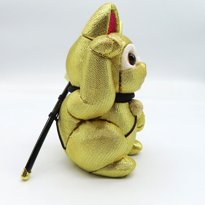 木目込み人形　招き猫　忍者　金　lucky cat　ninja