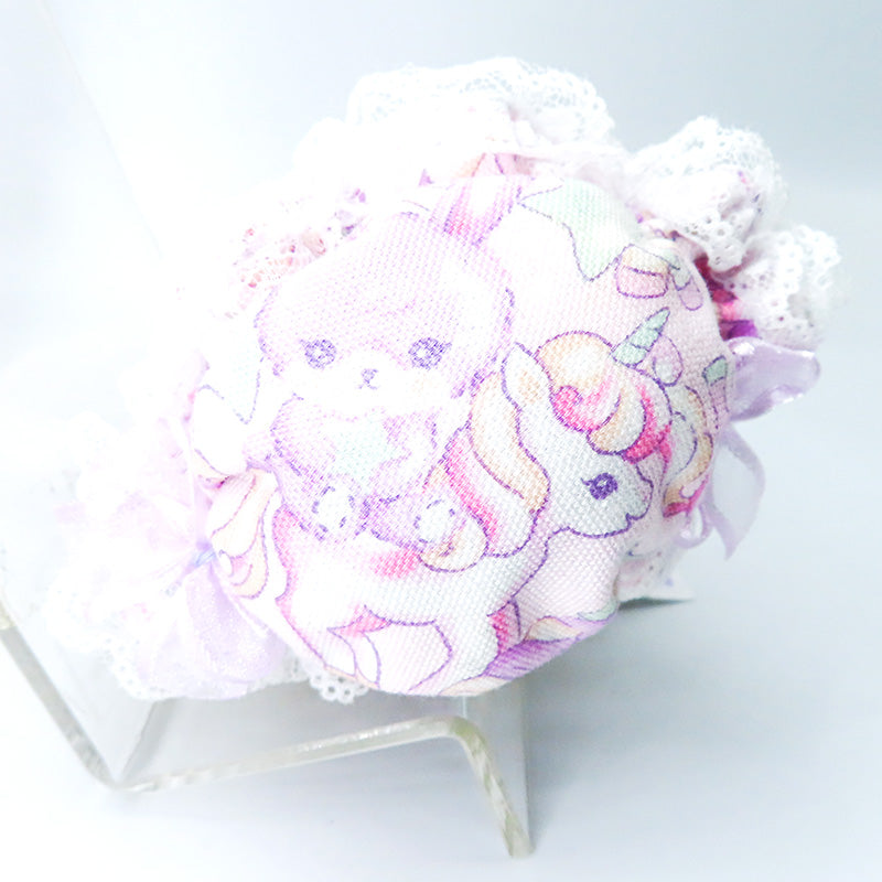 もくもくモカちゃん　（リボン薄ピンク　帽子むらさき）