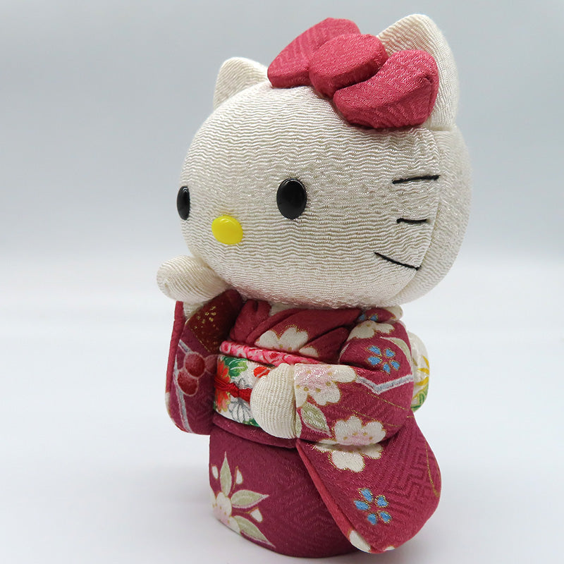 木目込み人形 招きハローキティ 紫 kimono kitty