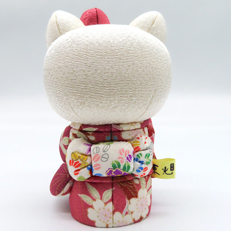 木目込み人形 招きハローキティ 紫 kimono kitty