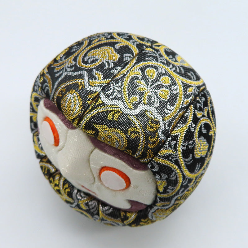 木目込み人形　江戸だるま 大　西陣シリーズ 黒　daruma