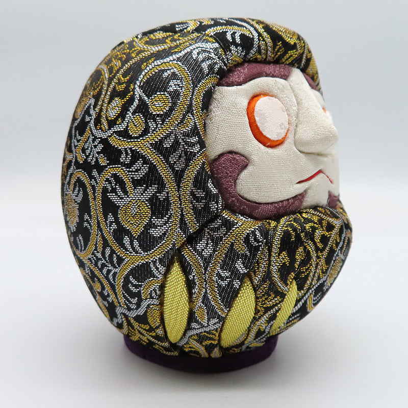 木目込み人形　江戸だるま 大　西陣シリーズ 黒　daruma
