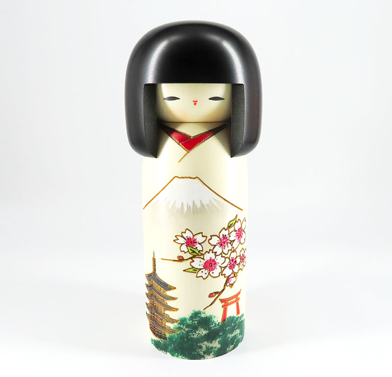 卯三郎こけし　富士山　mount fuji kokeshi