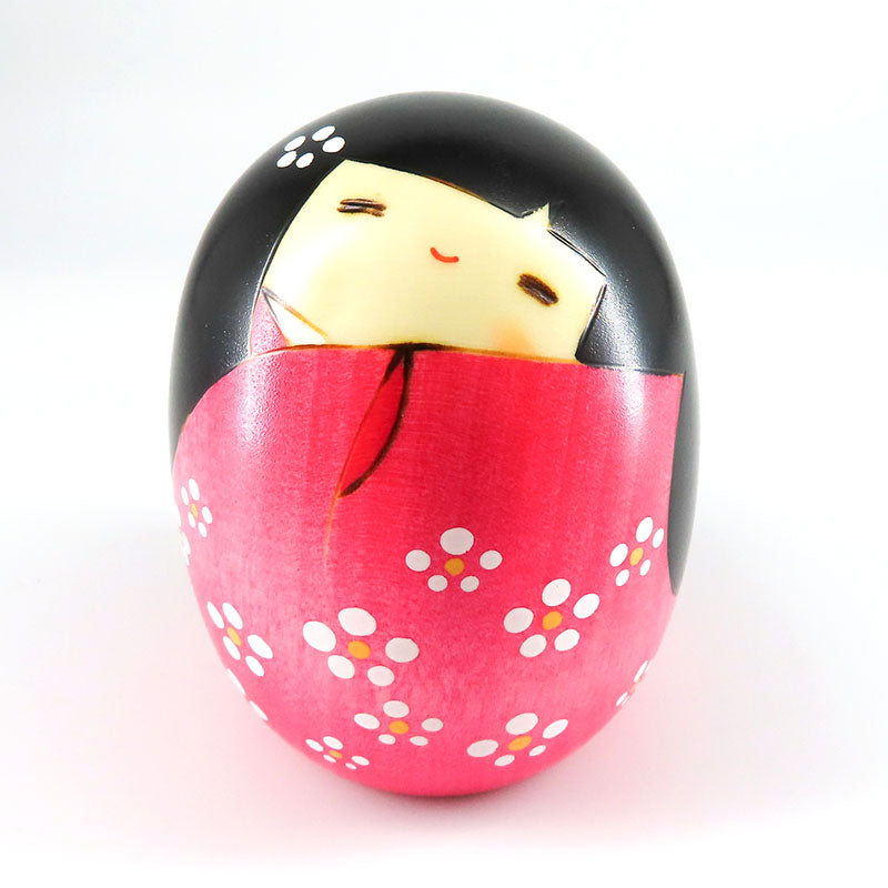 卯三郎こけし　しあわせ　ピンク　kokeshi