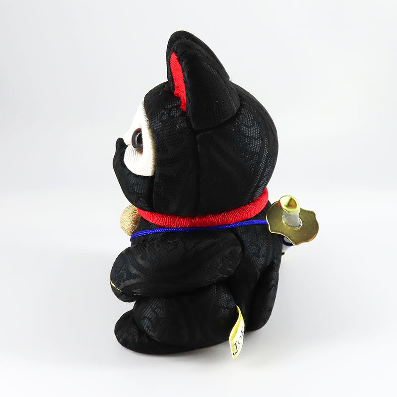 木目込み人形　招き猫　忍者　黒　lucky cat　ninja