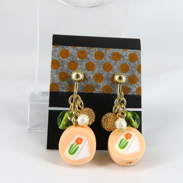 金太郎飴風 イヤリング フルーツサンド （オレンジ）