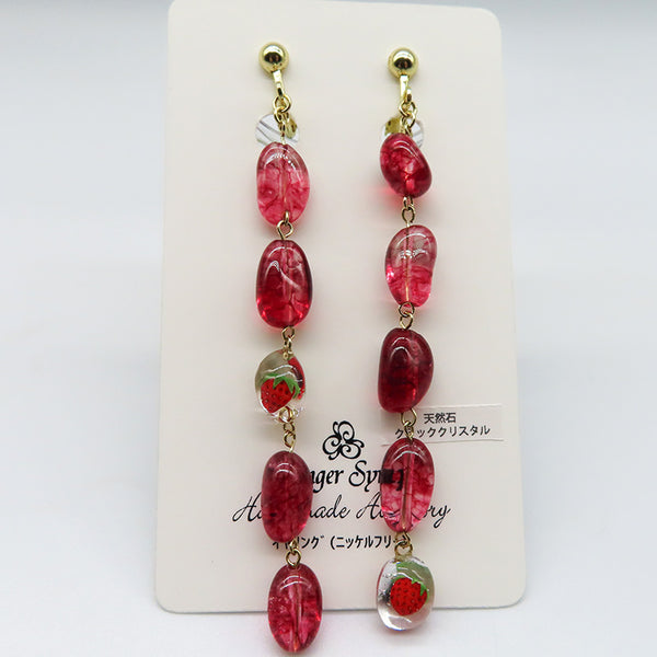 strawberry candy- 5連 イヤリング