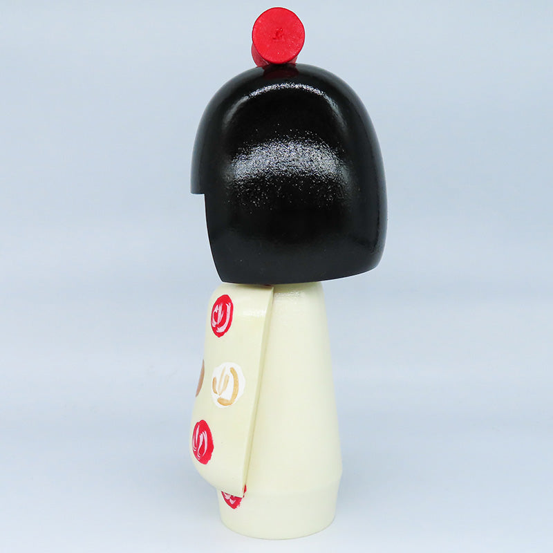 乙女袖(白)　山岸政好作　 kokeshi