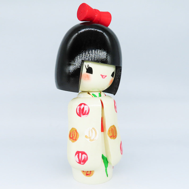 乙女袖(白)　山岸政好作　 kokeshi