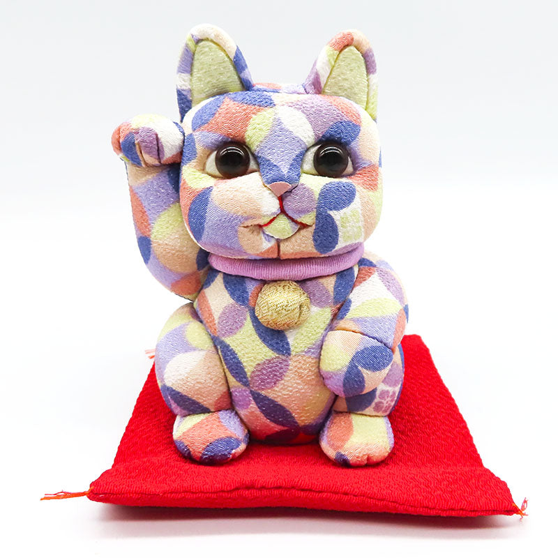 木目込み人形　POP 七宝 紫　大　lucky cat