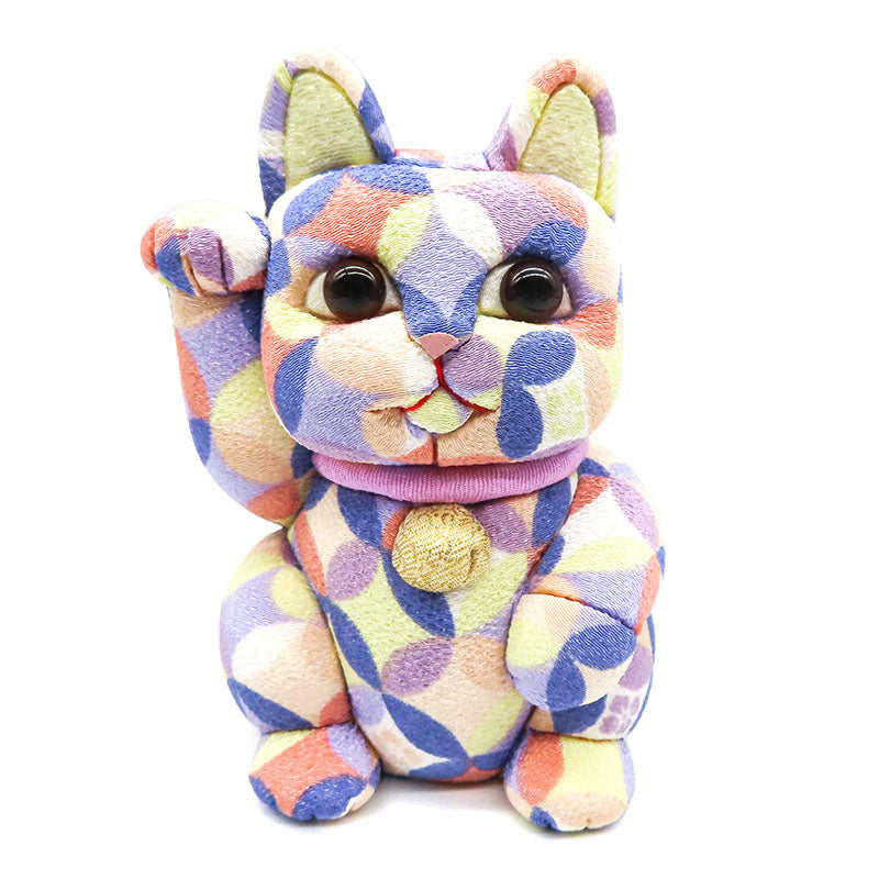 木目込み人形　POP 七宝 紫　大　lucky cat