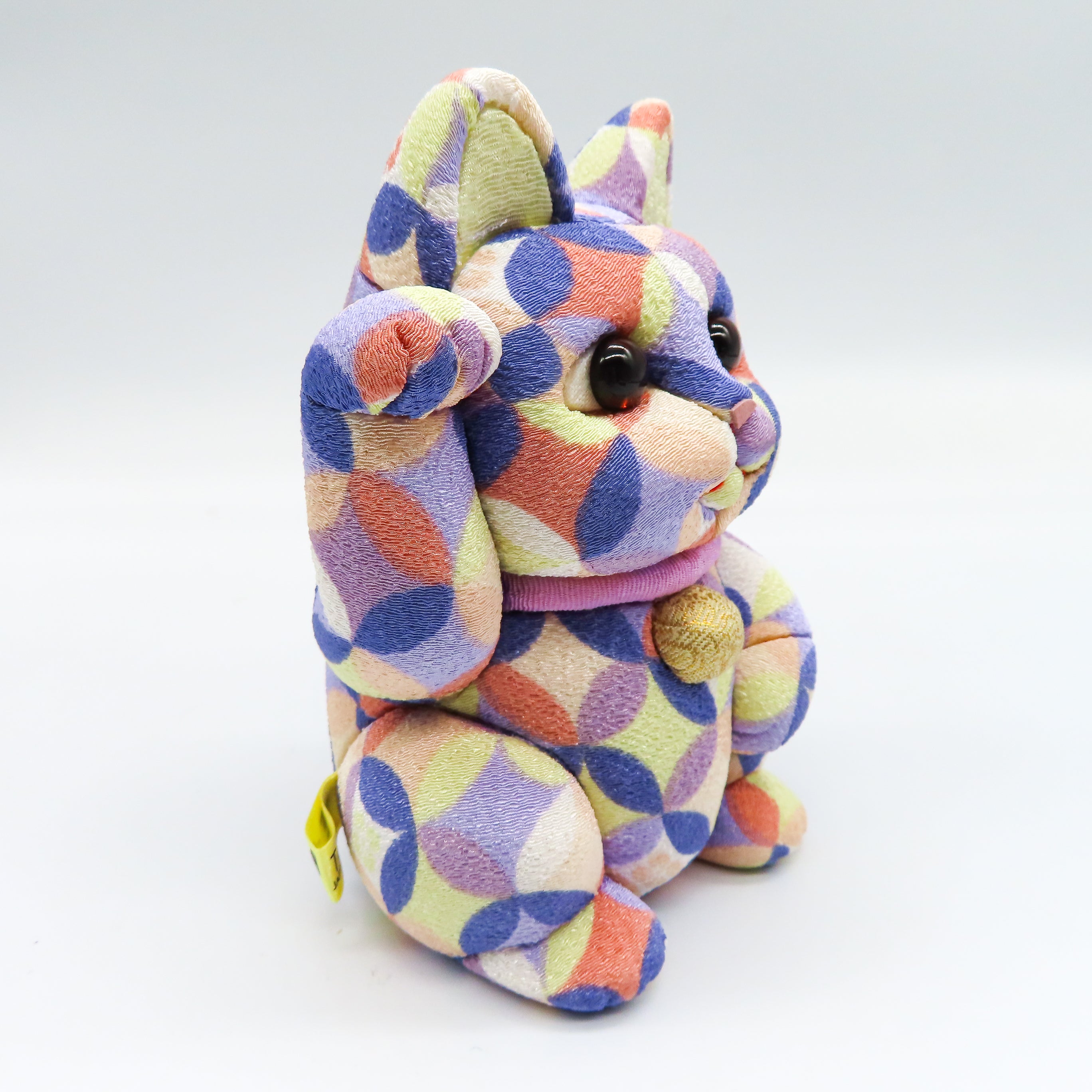 木目込み人形　POP 七宝 紫　大　lucky cat