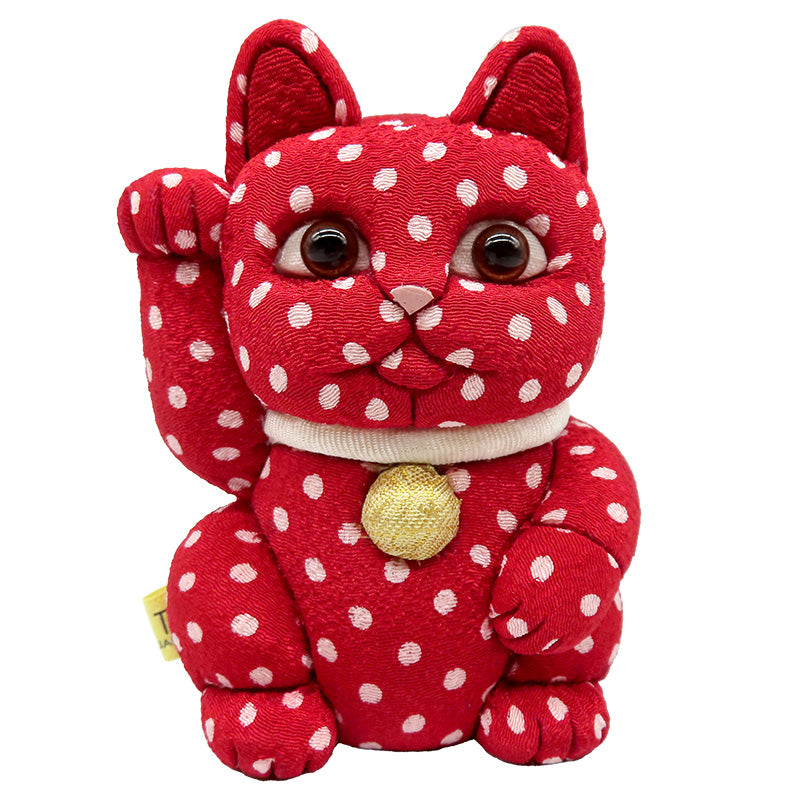 木目込み人形　招き猫 POP 小 水玉 lucky cat