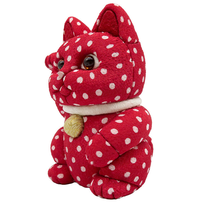 木目込み人形　招き猫 POP 小 水玉 lucky cat