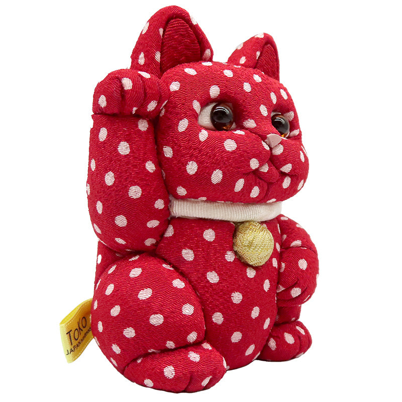 木目込み人形　招き猫 POP 小 水玉 lucky cat