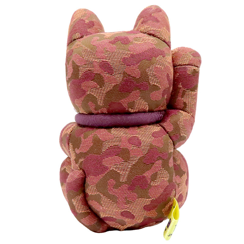 木目込み人形　招き猫　迷彩　赤　中　lucky cat