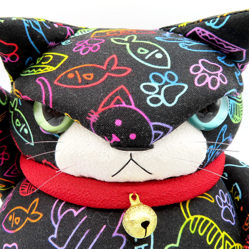 萩工房　わるねこ：大　ネコ柄　(座布団付き)