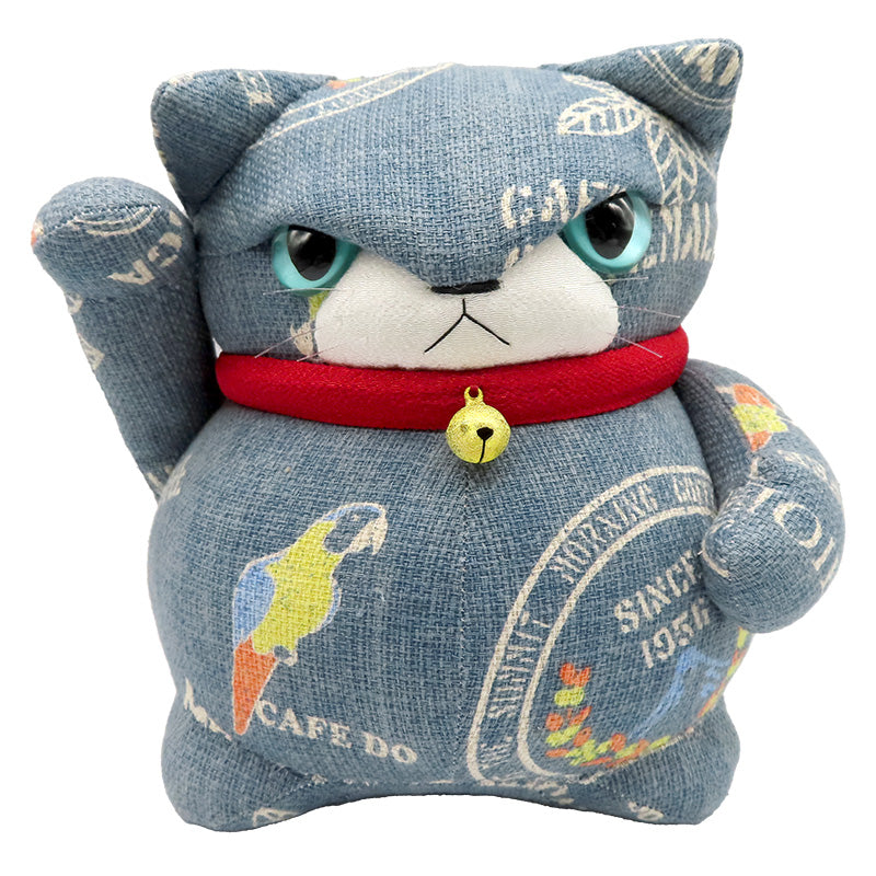 萩工房　わるねこ：大　お腹にオウム柄　(座布団付き)
