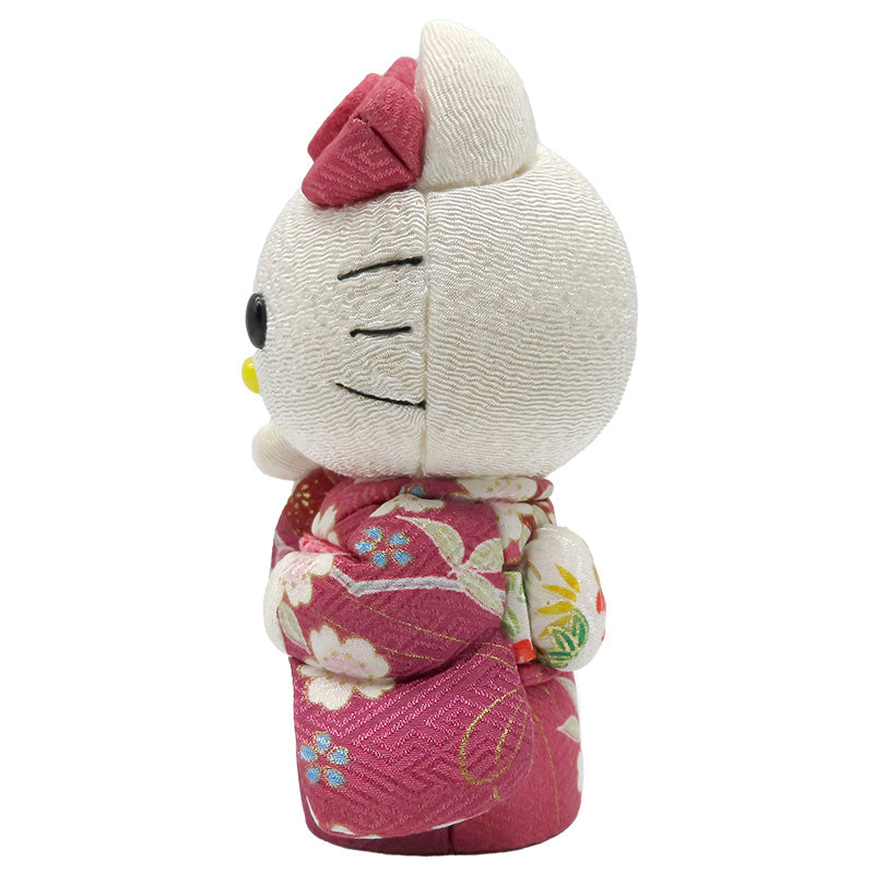 木目込み人形　招きハローキティ　紫　kimono kitty