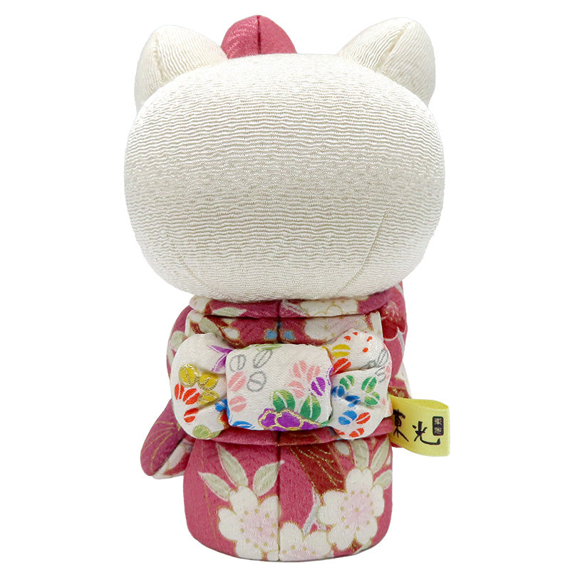 木目込み人形　招きハローキティ　紫　kimono kitty