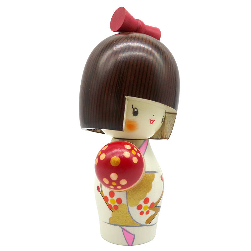 桜花　桜と蝶の手描き木製こけし ◇橋谷和樹◇ 『桜と小鳥』直筆作品（額縁付き） | 橋谷和樹