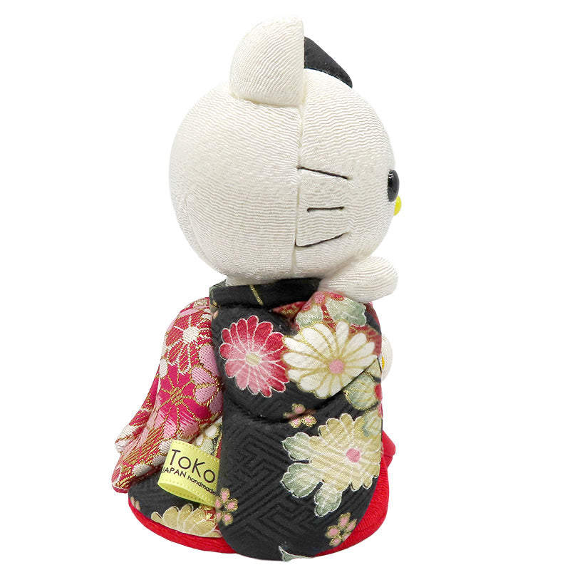 木目込み人形　招きハローキティ　舞妓　黒　kimono kitty