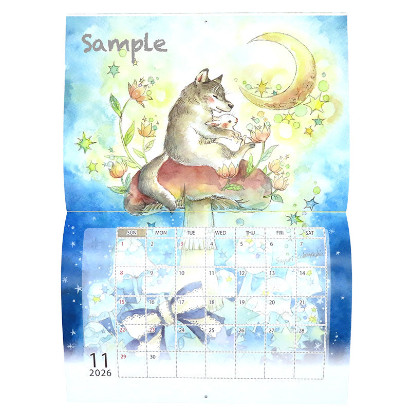 【ネコポス対応可】2026年 壁掛けカレンダー（小林さゆり）