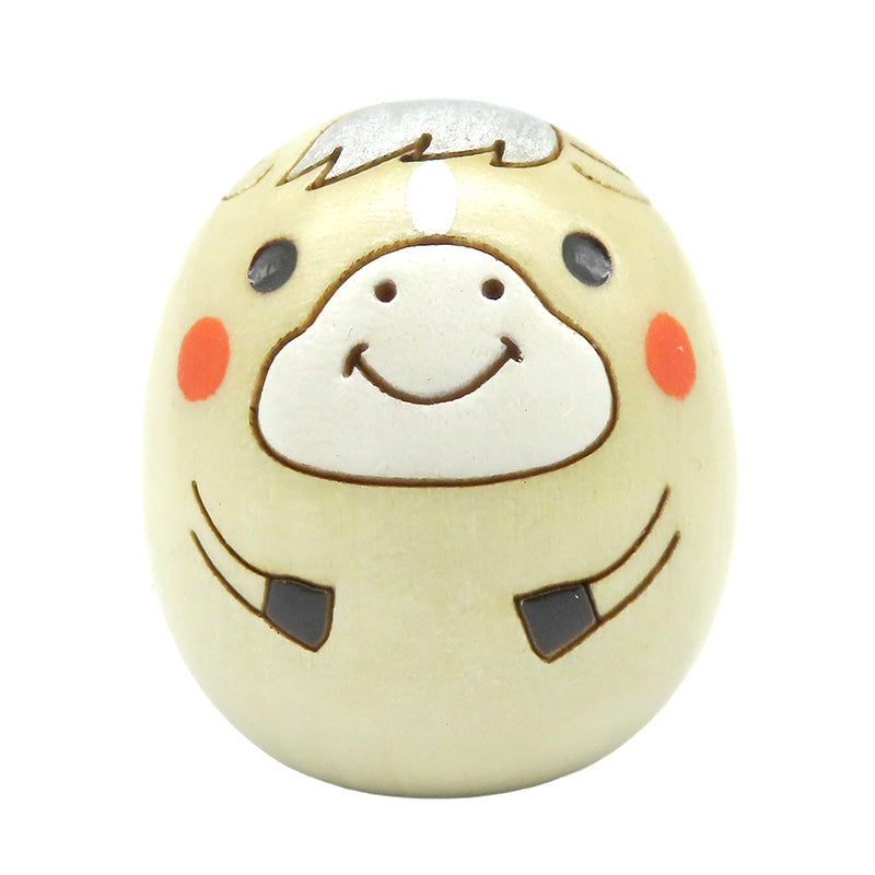 干支うま(白色)　午　たまごこけし