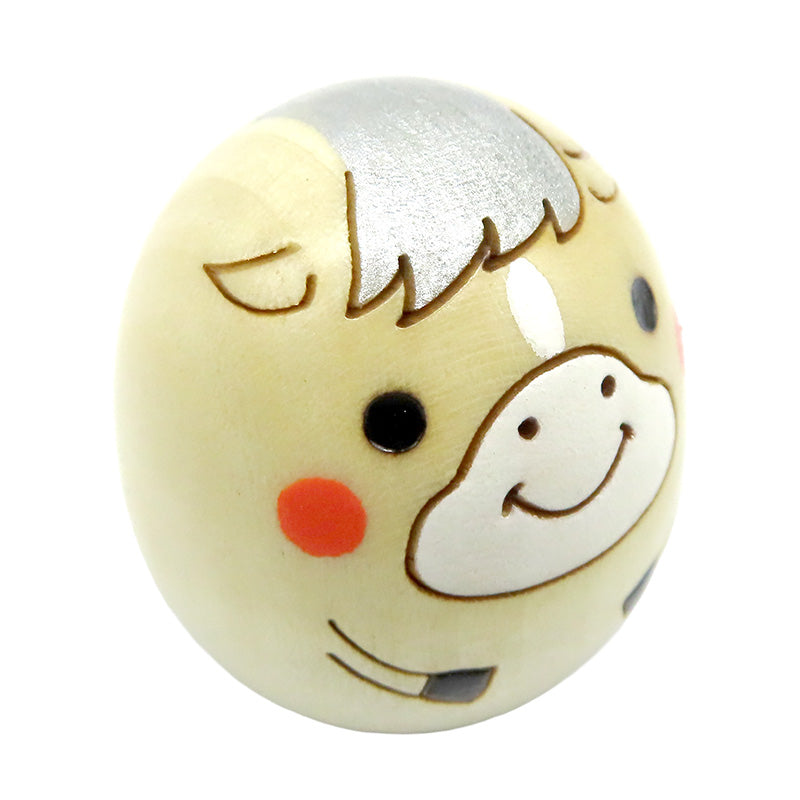 干支うま(白色)　午　たまごこけし