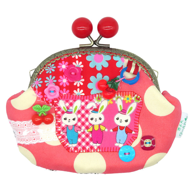 がま口ポーチミニ（ウサギトリオ）