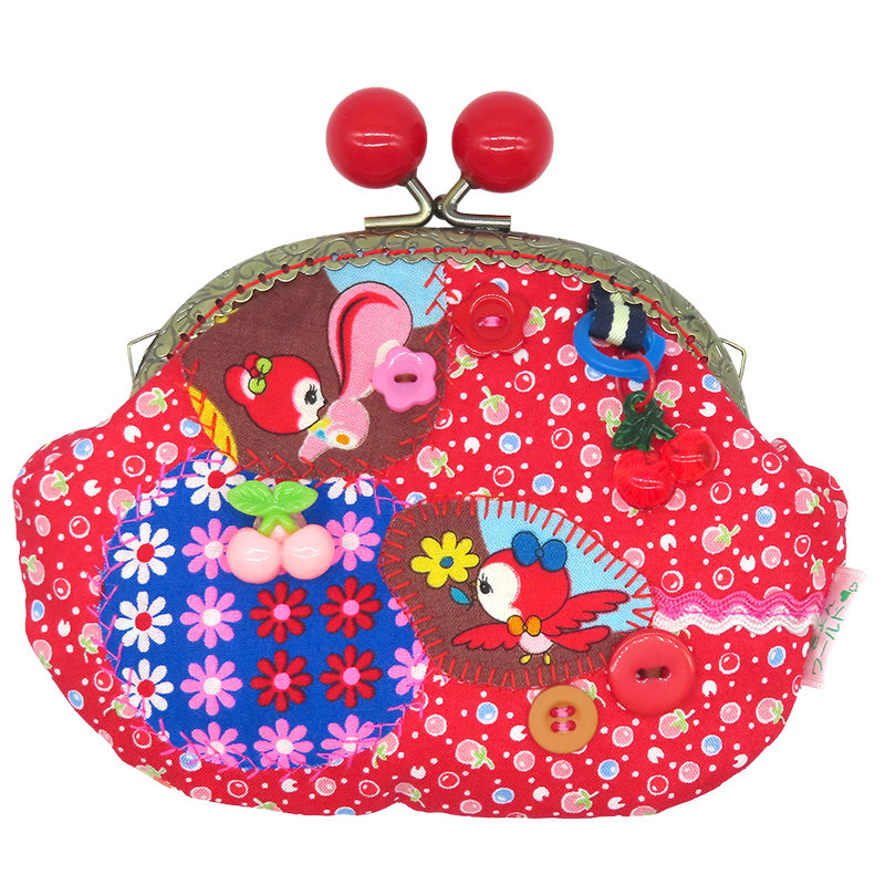 がま口ポーチミニ（リスとトリ）