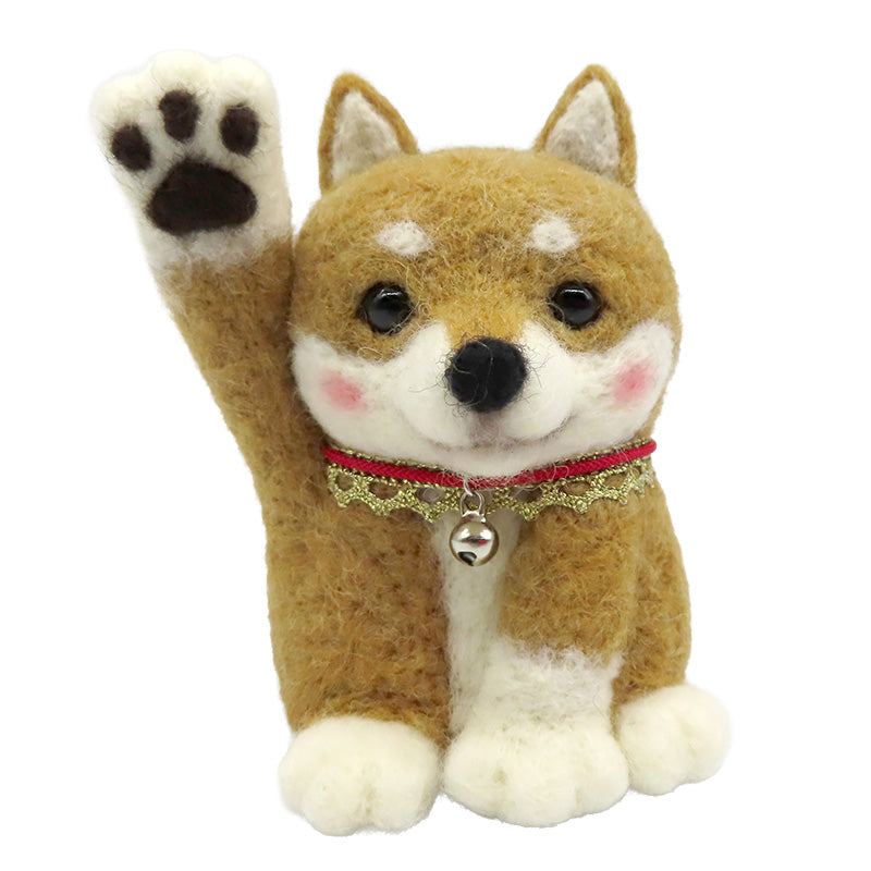 招きアニマル　柴犬 茶