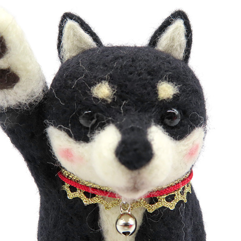 招きアニマル　柴犬 黒