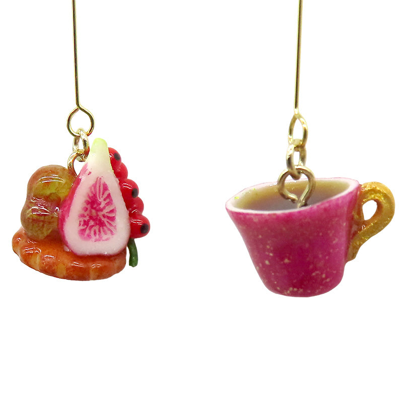 -cafe sweets- いちじく＆ぶどうタルト　イヤリング