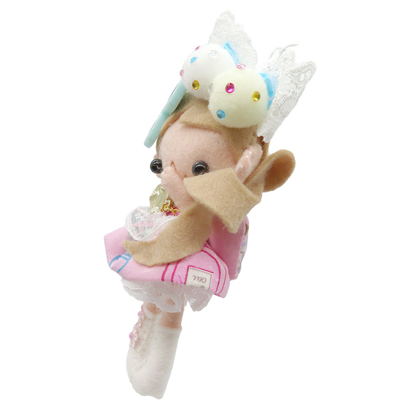 ギャルちゃんストラップ：白ギャル　白リボン