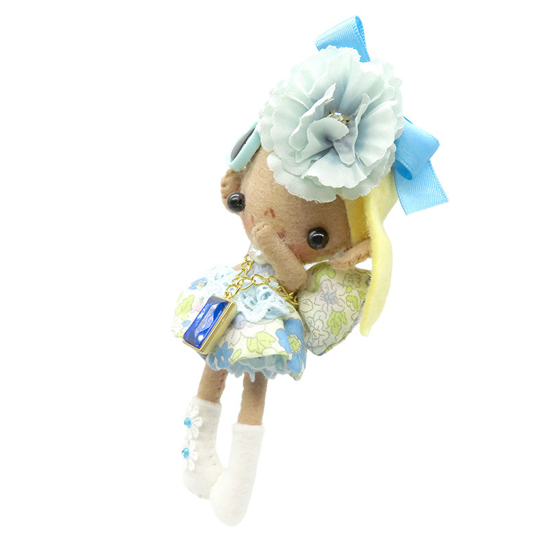 ギャルちゃんストラップ：黒ギャル　お花