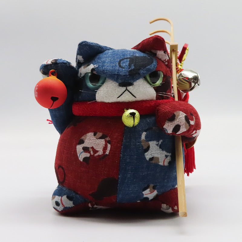 萩工房　熊手持ちわるねこ　オッドアイ 福鈴