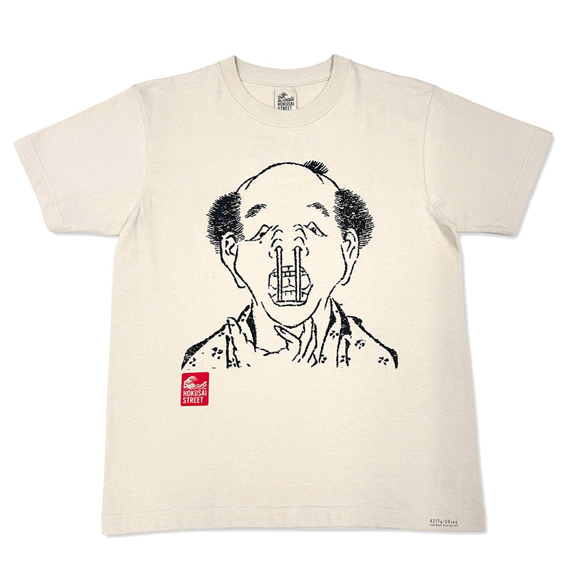 【12】北斎漫画Tシャツ　百面相 弍 ハナボウ:Mサイズ